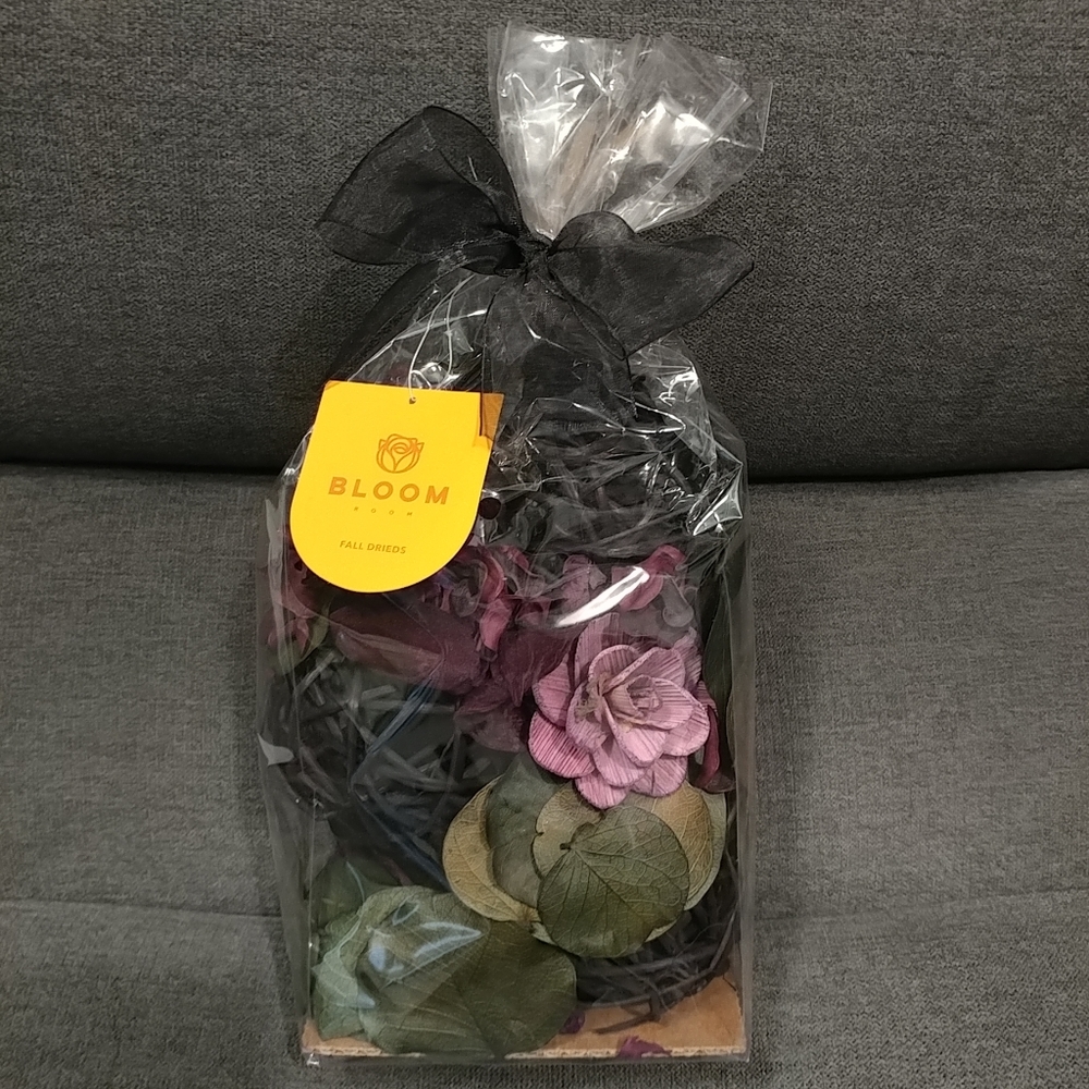 Bloom Room Bowl Filler Ball & Dried Floral Plum Purple Black Green Home Decor